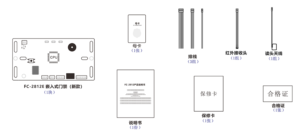嵌入式門禁的配件