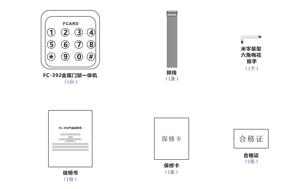 門(mén)禁一體機(jī)的配件清單
