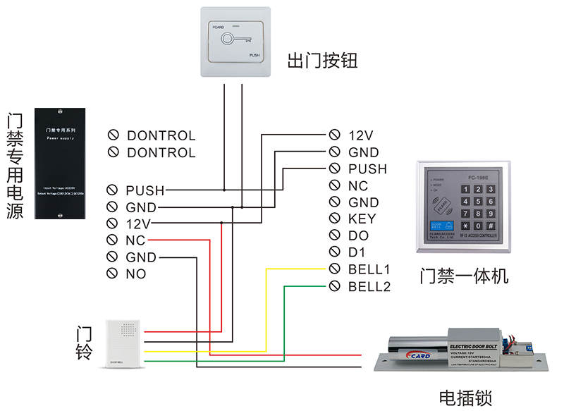 電插鎖接線