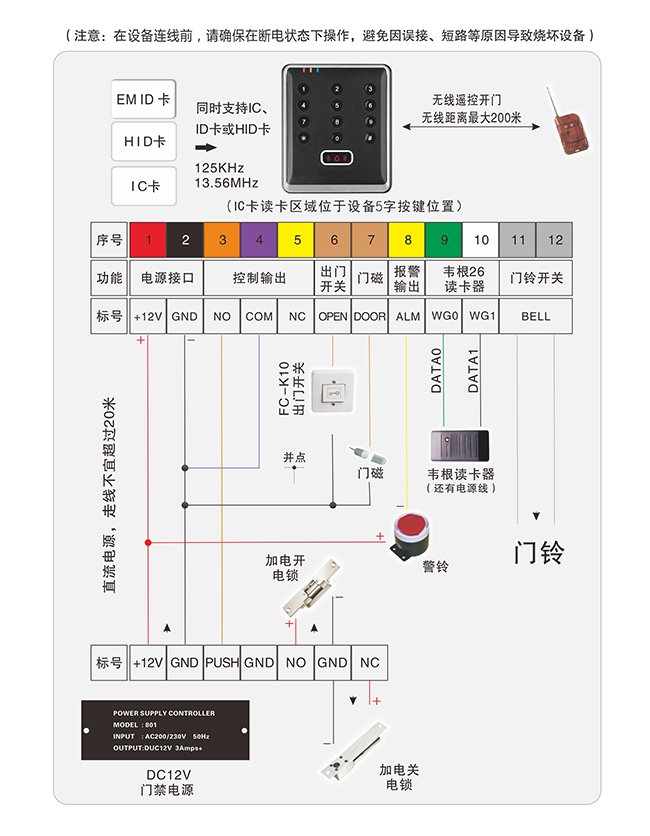 門禁一體機連線圖
