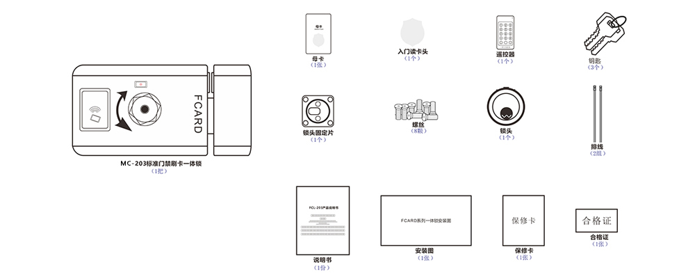 門禁刷卡一體鎖的配件