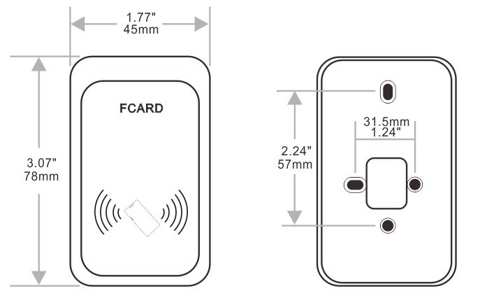 Access Reader Product Size