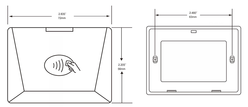 門禁讀卡器尺寸圖