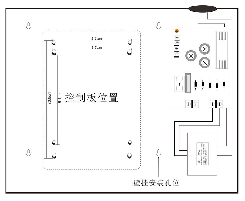 門禁電源箱的內部結構圖